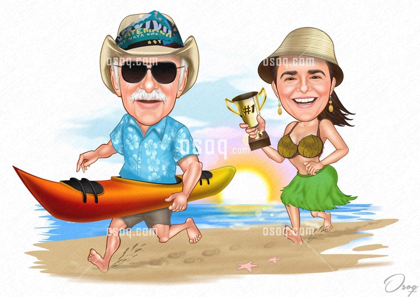 Couple cartoon caricature 12