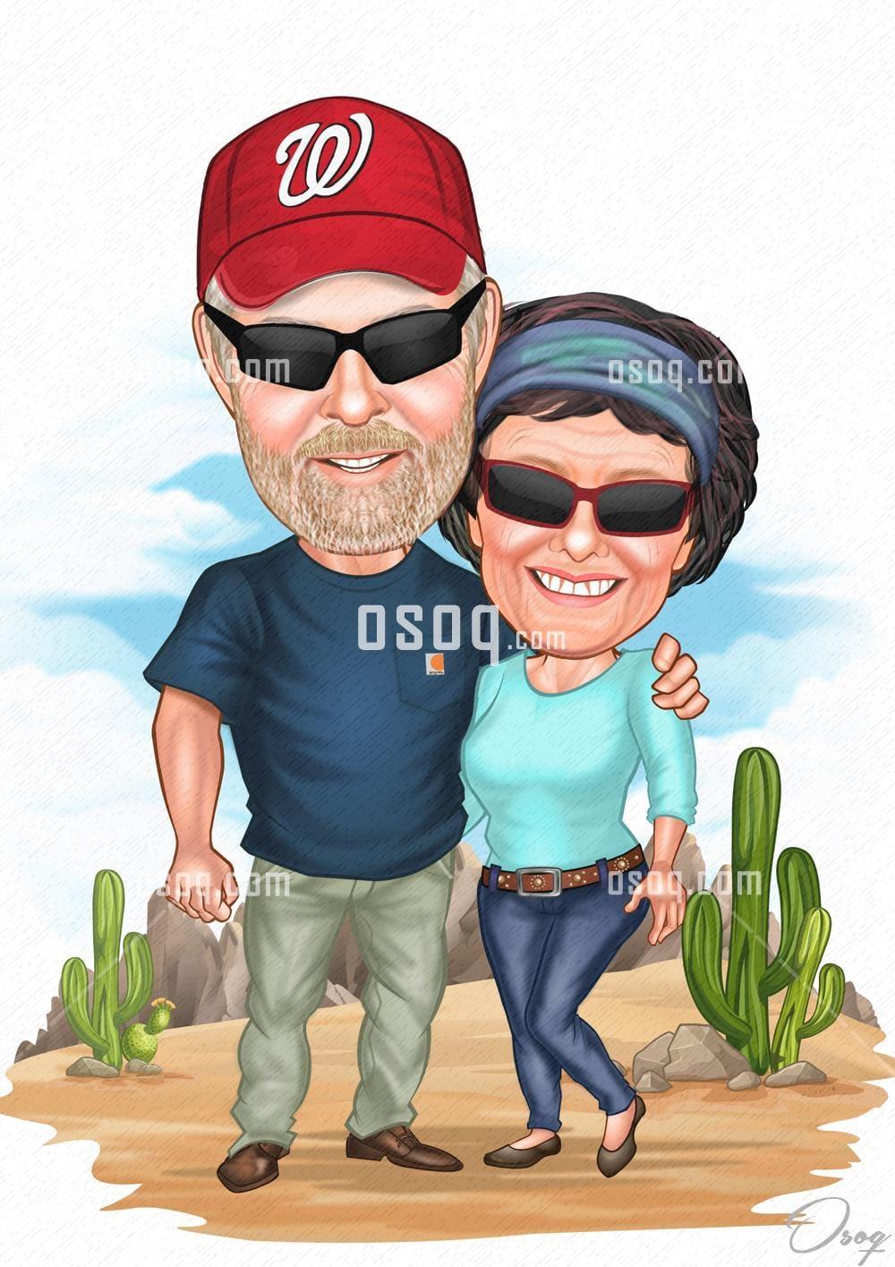 Couple cartoon caricature 15