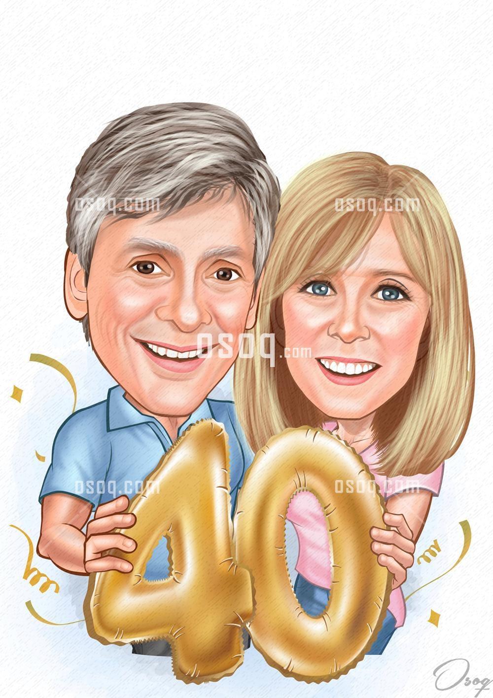 Couple cartoon caricature 19