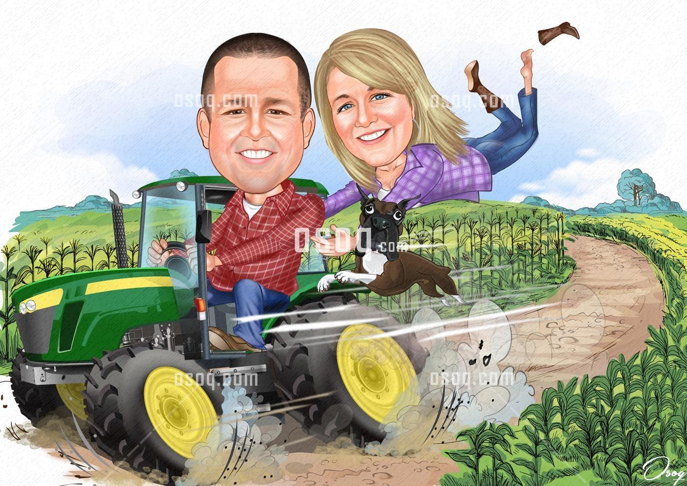 Couple cartoon caricature 20