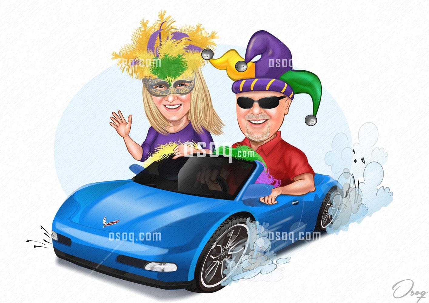 Couple cartoon portrait 05