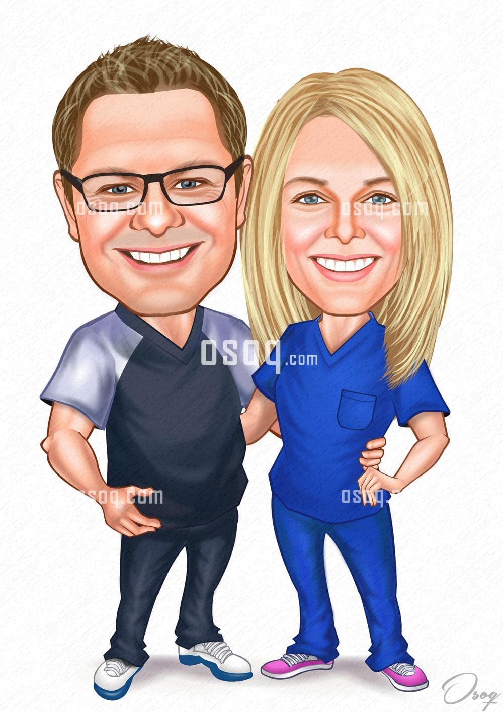 Couple cartoon portrait 06
