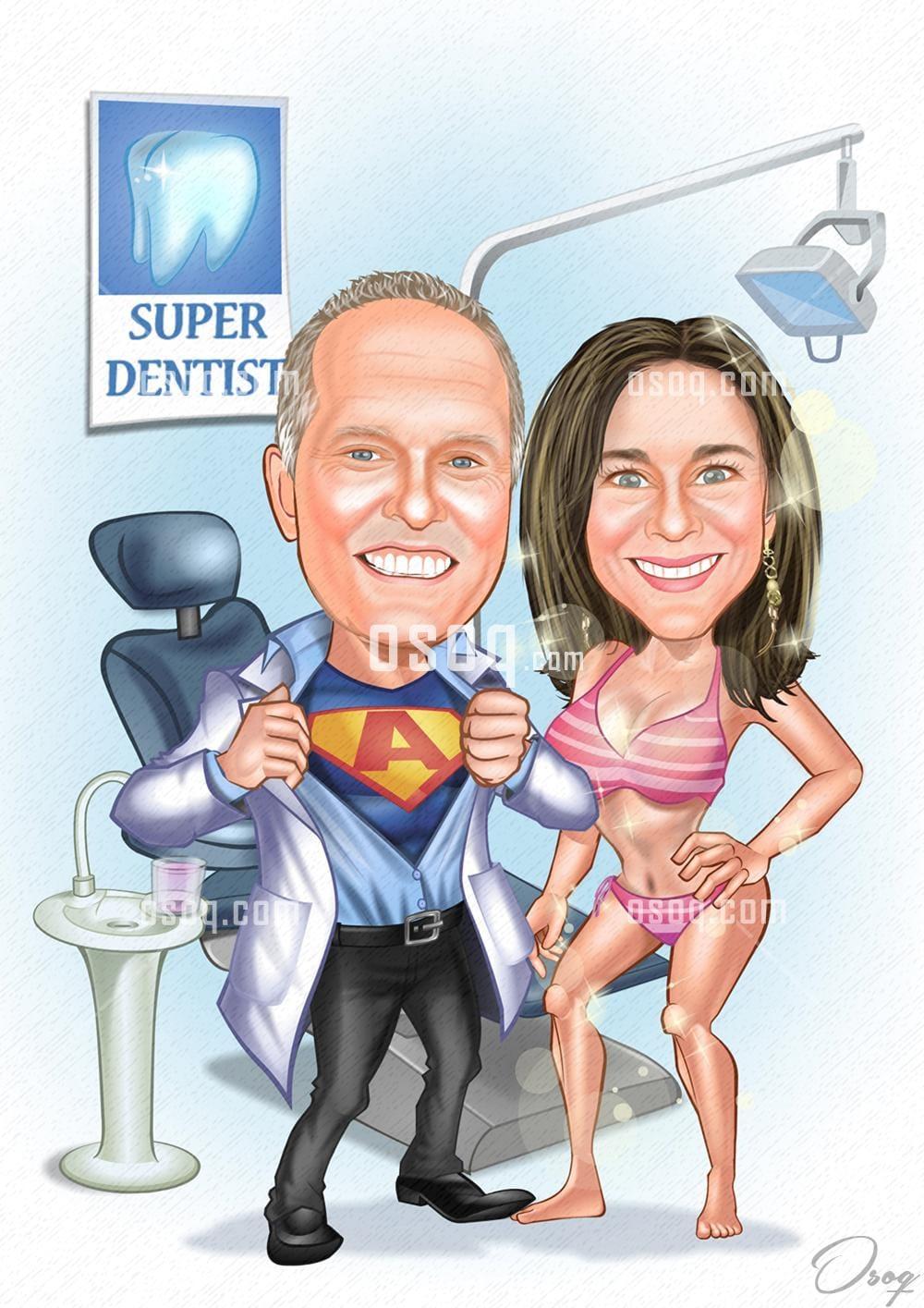 Couple cartoon portrait 07