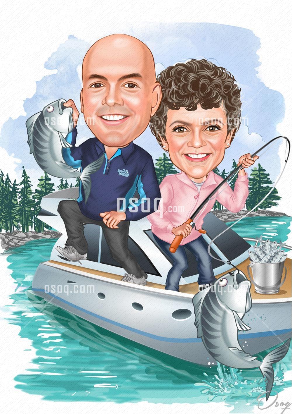 Couple cartoon portrait 12