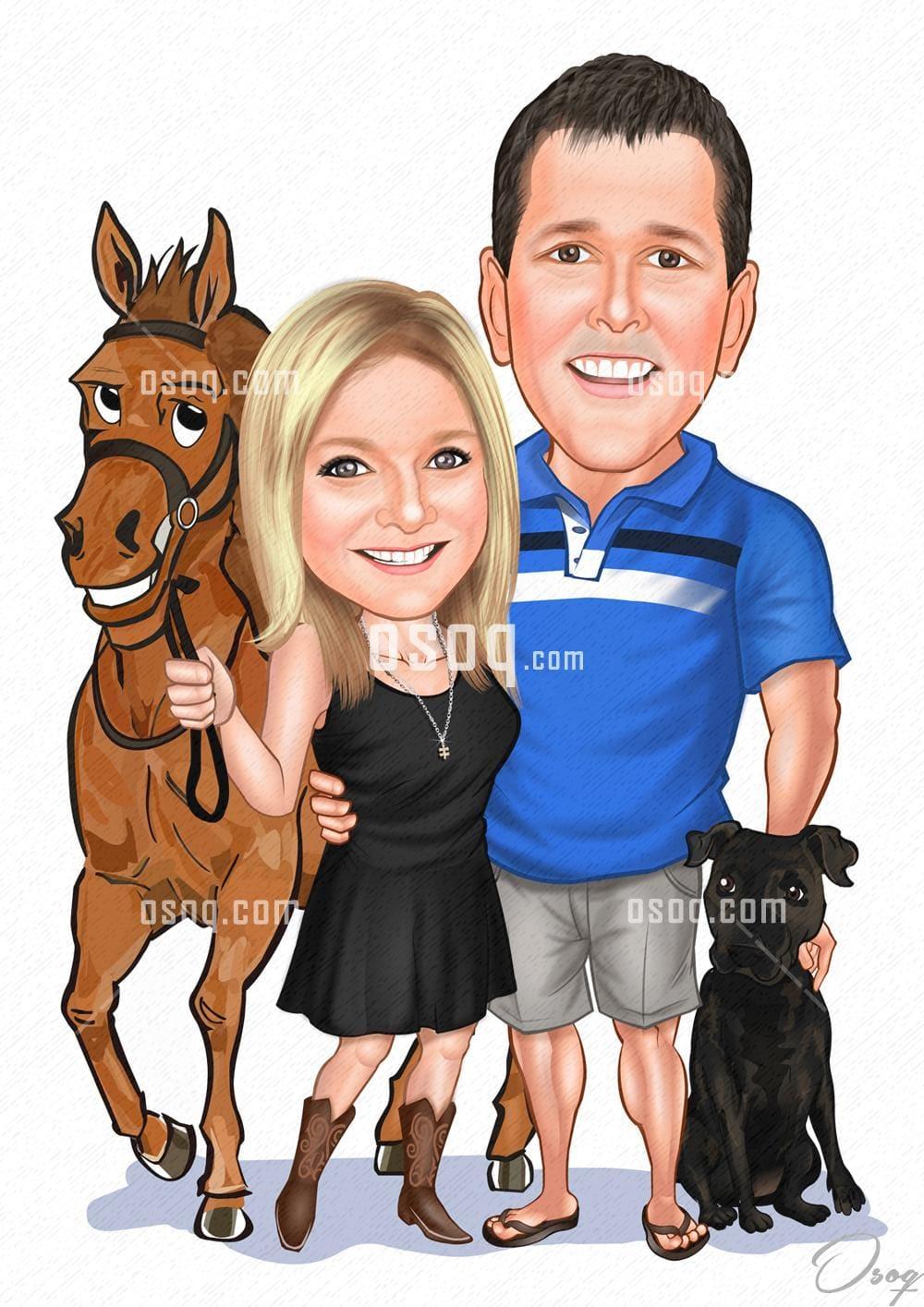 Couple cartoon portrait 19