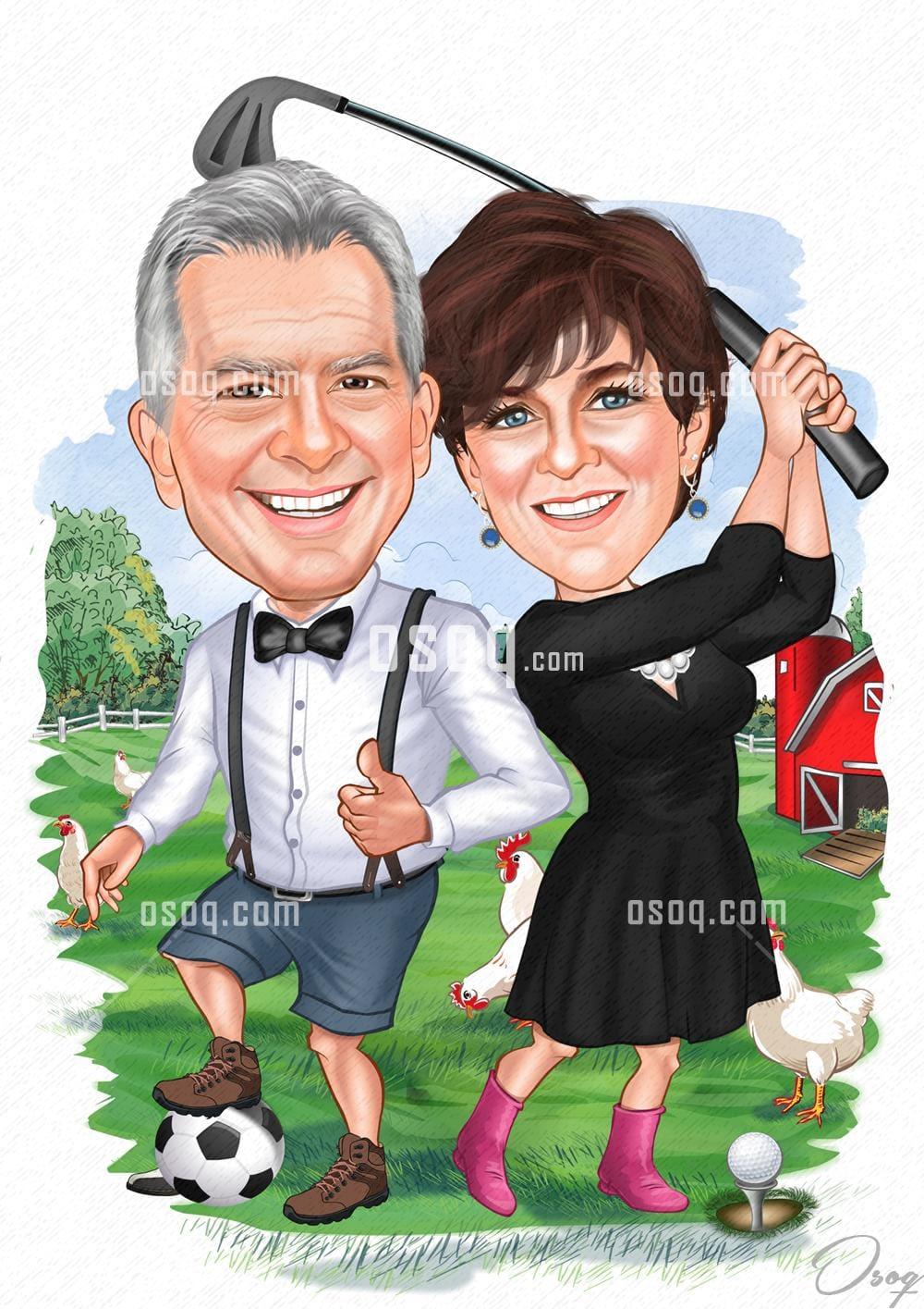 Couple cartoon portrait 20