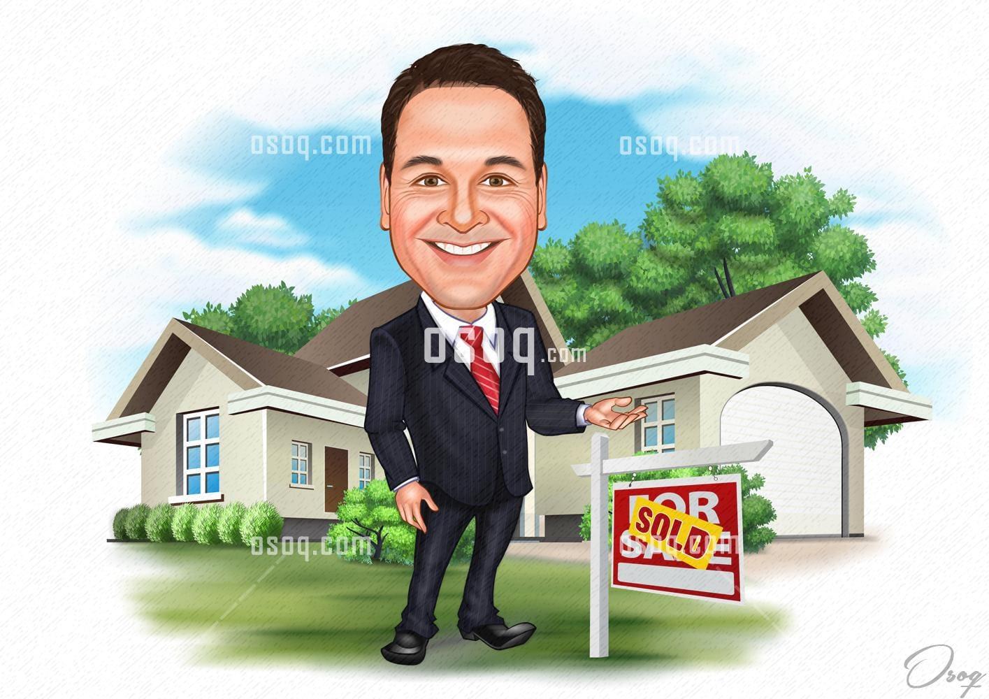 Digital cartoon caricature 08