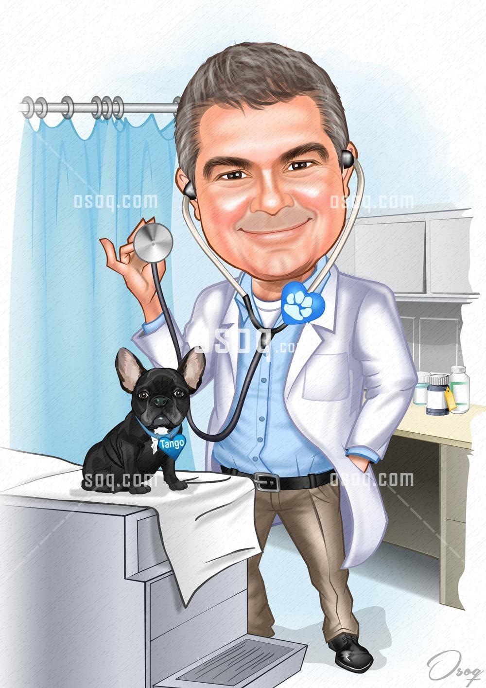 Doctor cartoon caricature 04