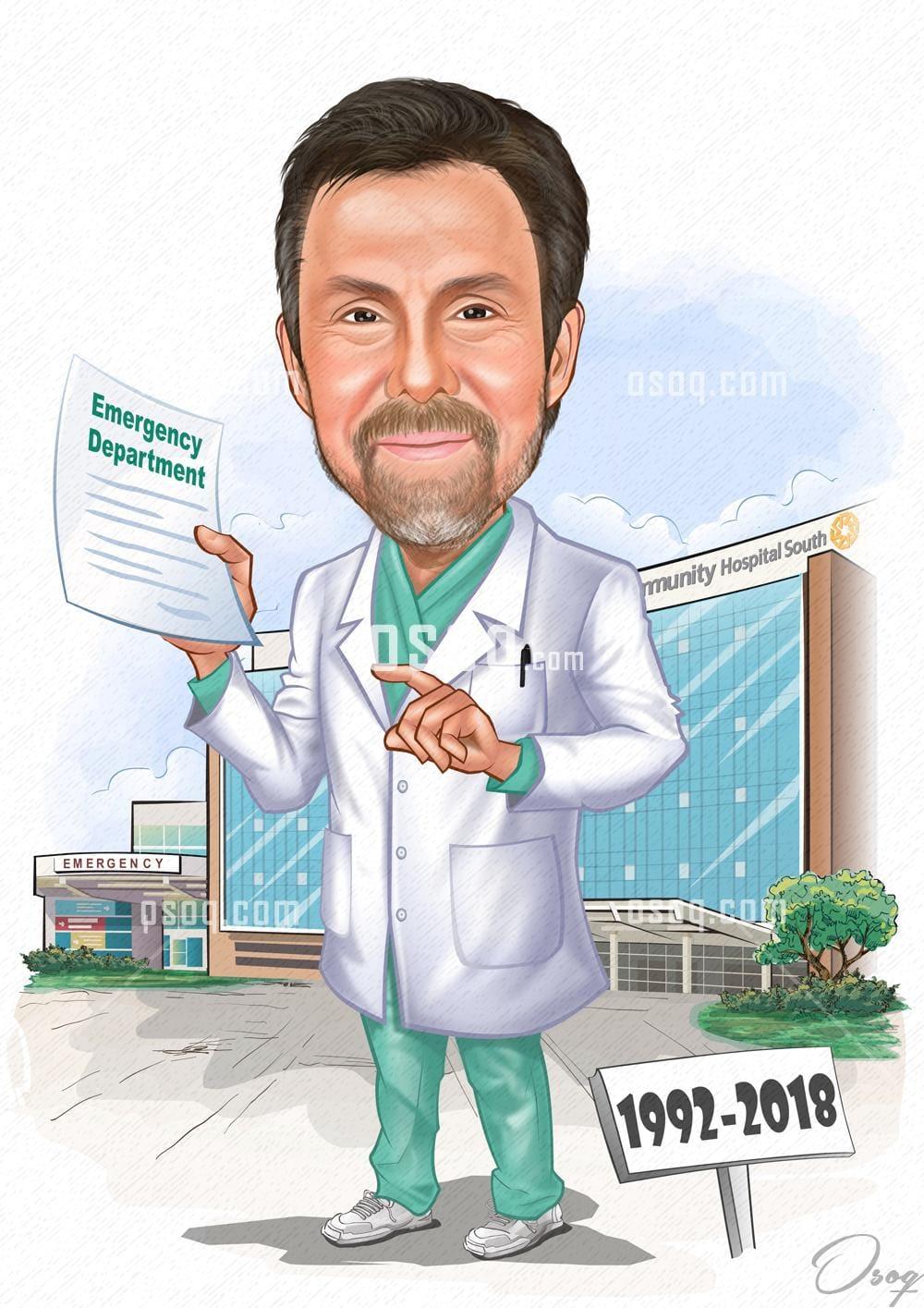 Doctor cartoon caricature 07