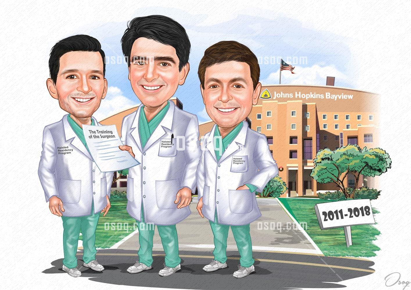 Doctor cartoon caricature 08