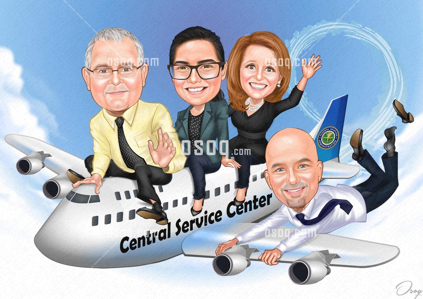 Family cartoon portrait 01