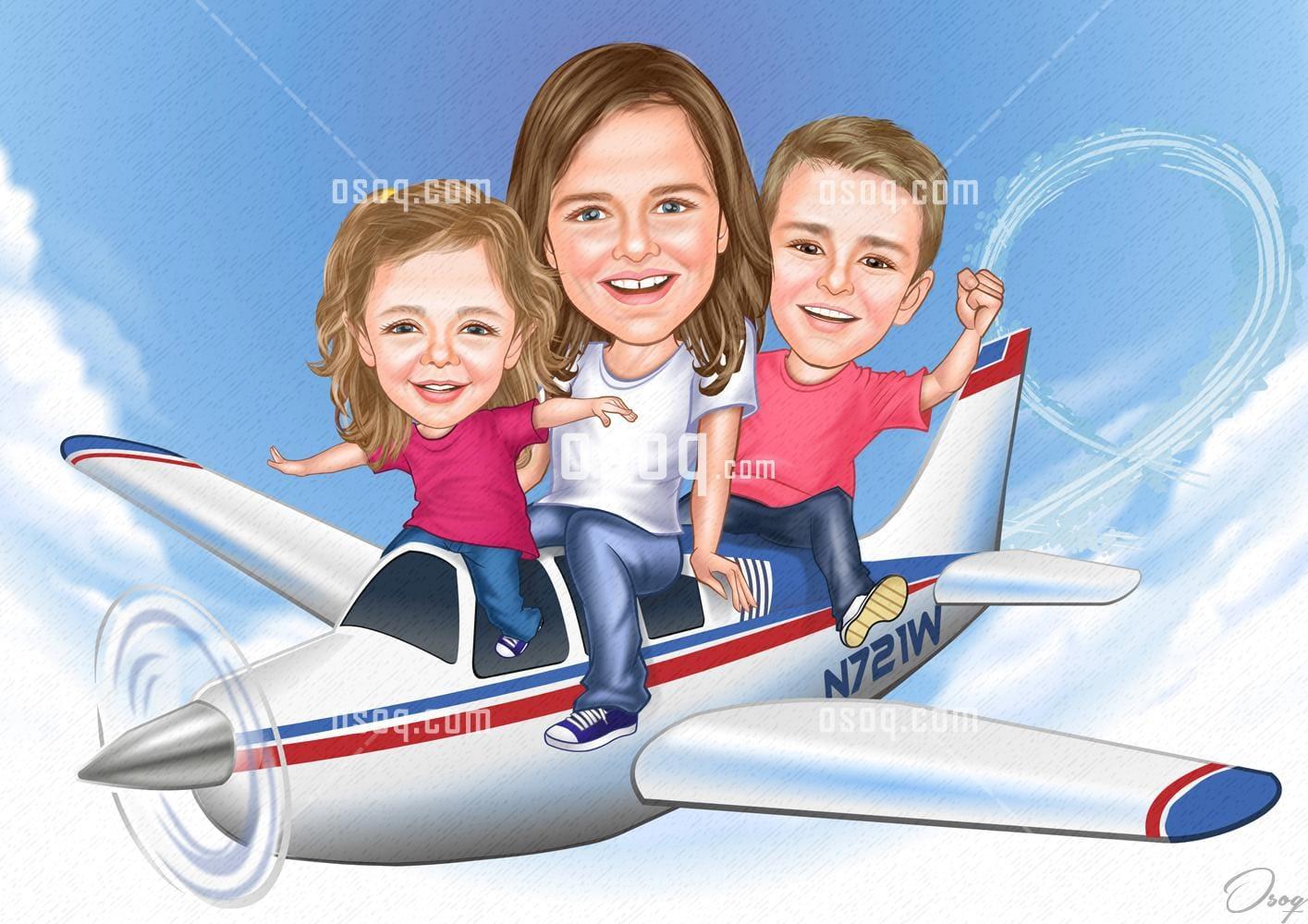Family cartoon portrait 02