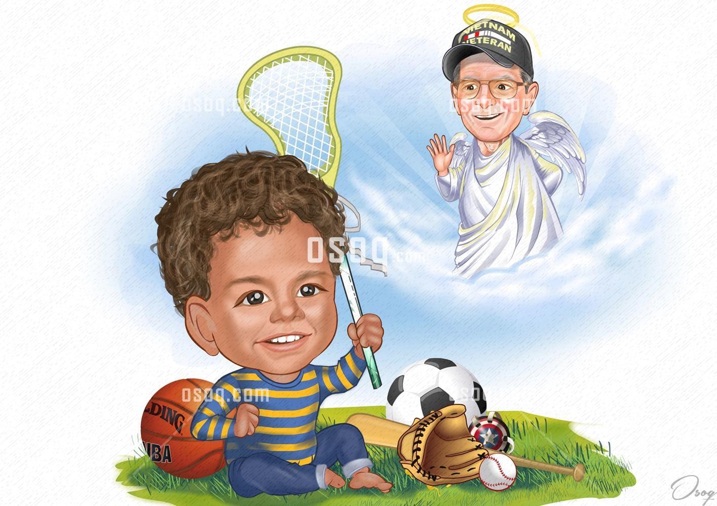Family cartoon portrait 03