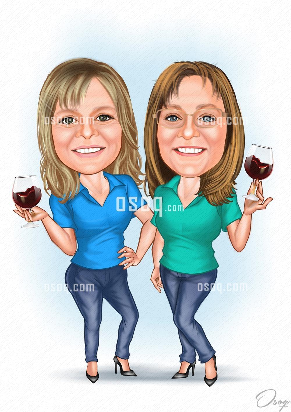 Family cartoon portrait 08
