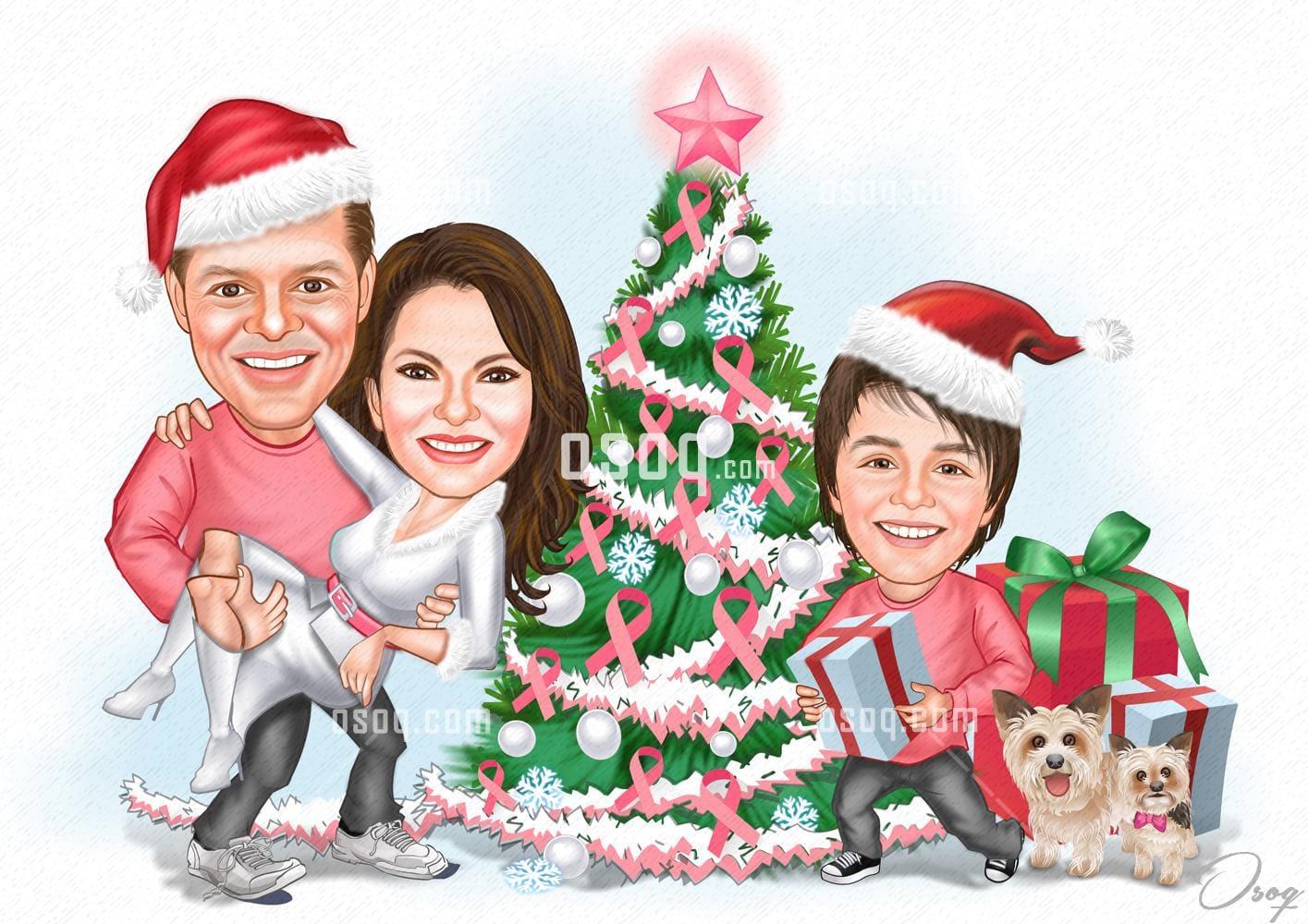 Family cartoon portrait 09