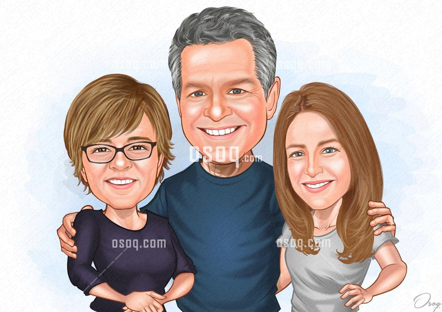 Family cartoon portrait 10