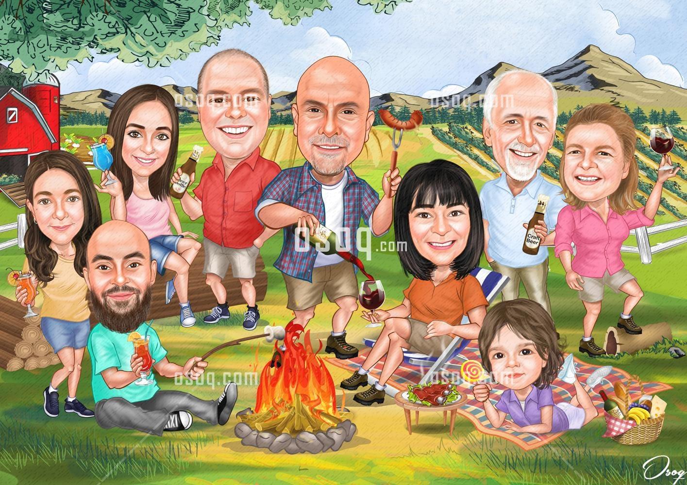 Family cartoon portrait 11