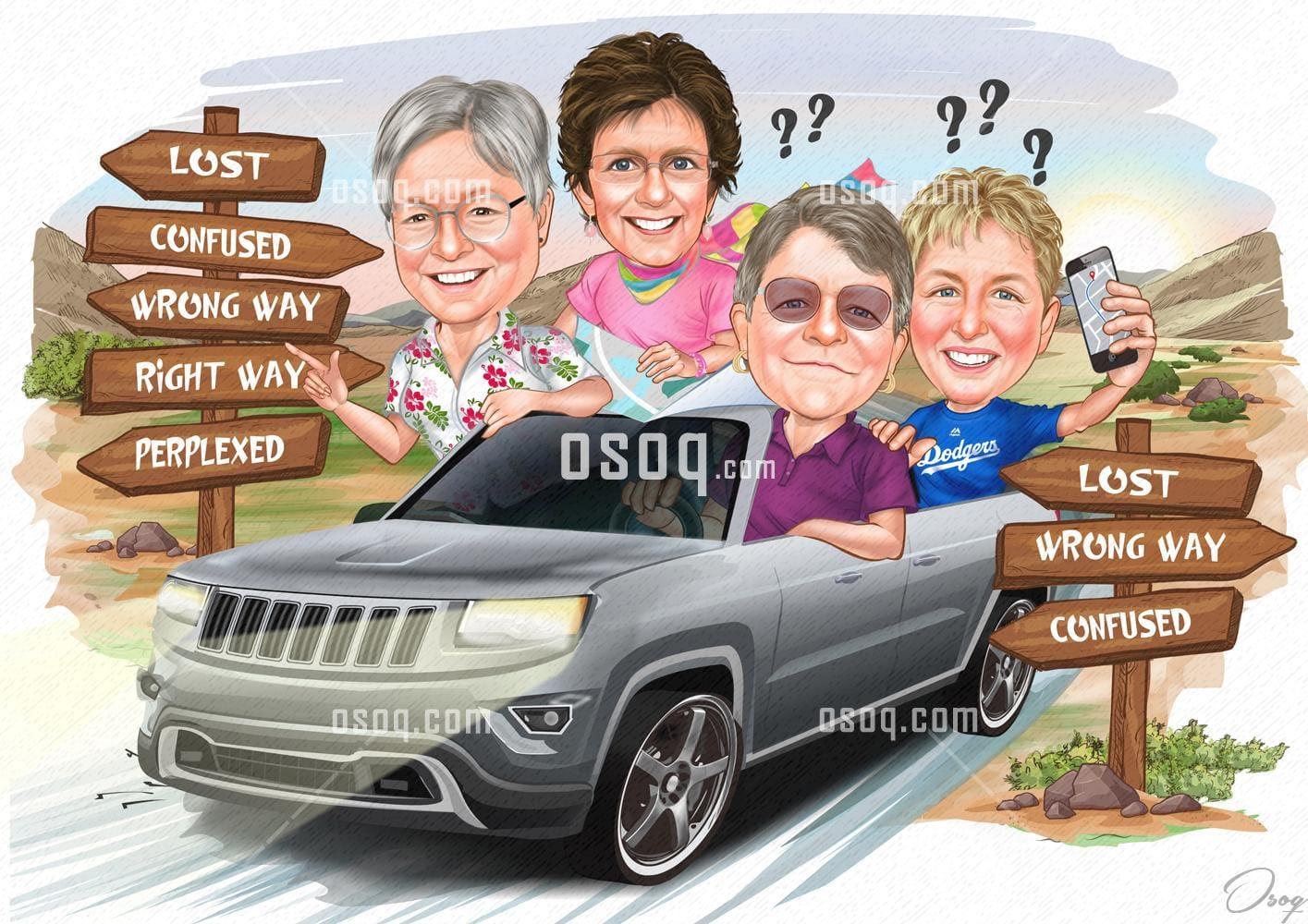 Family cartoon portrait 13