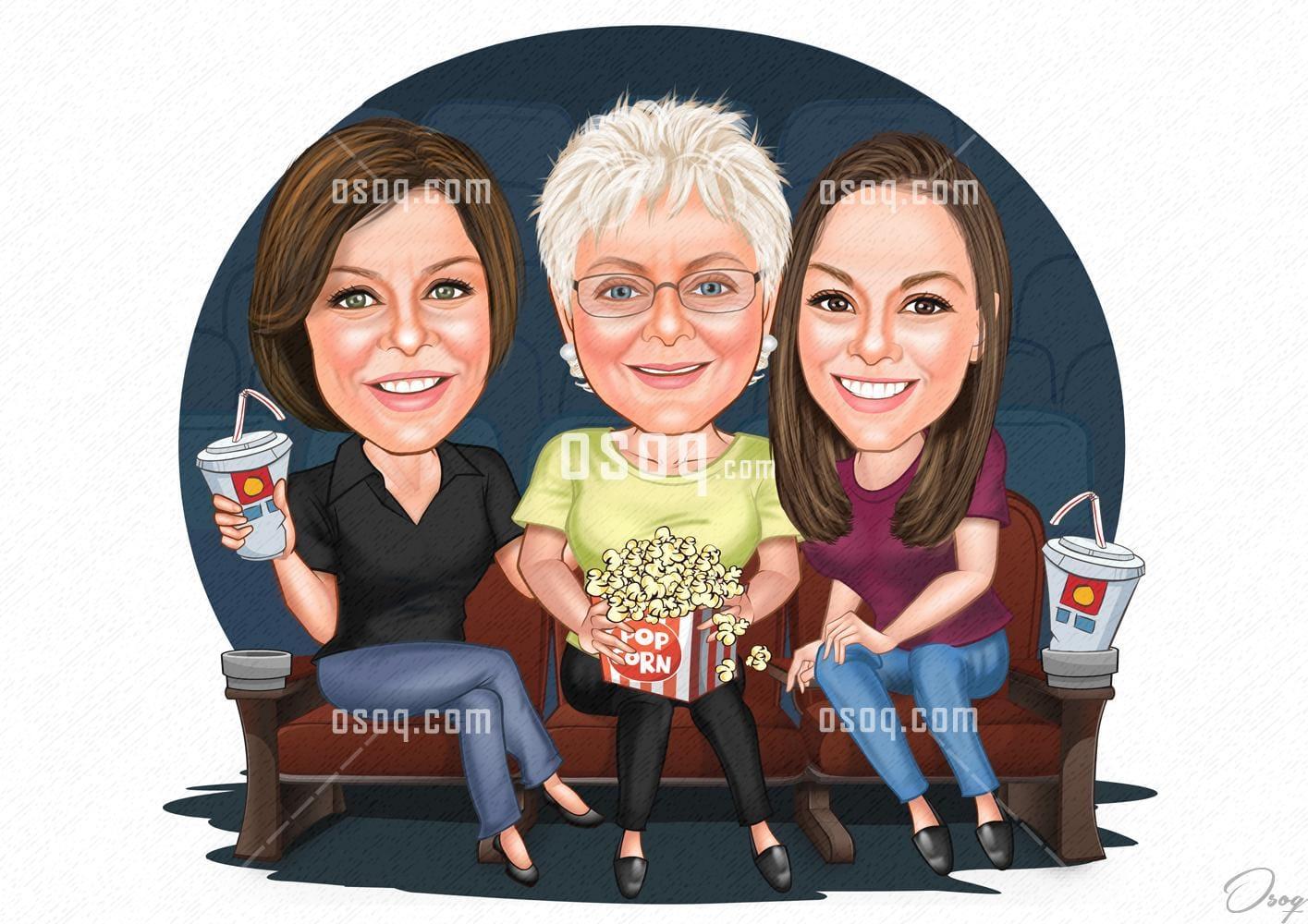 Family cartoon portrait 14