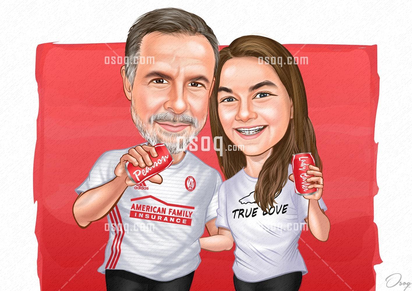 Family cartoon portrait 15