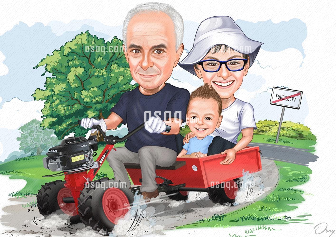 Family cartoon portrait 16
