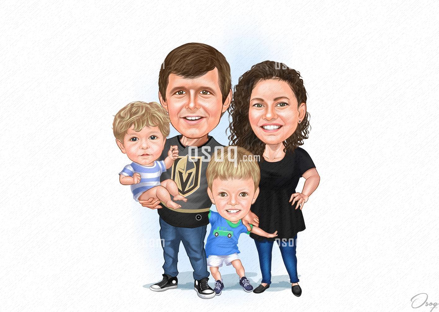Family cartoon portrait 18