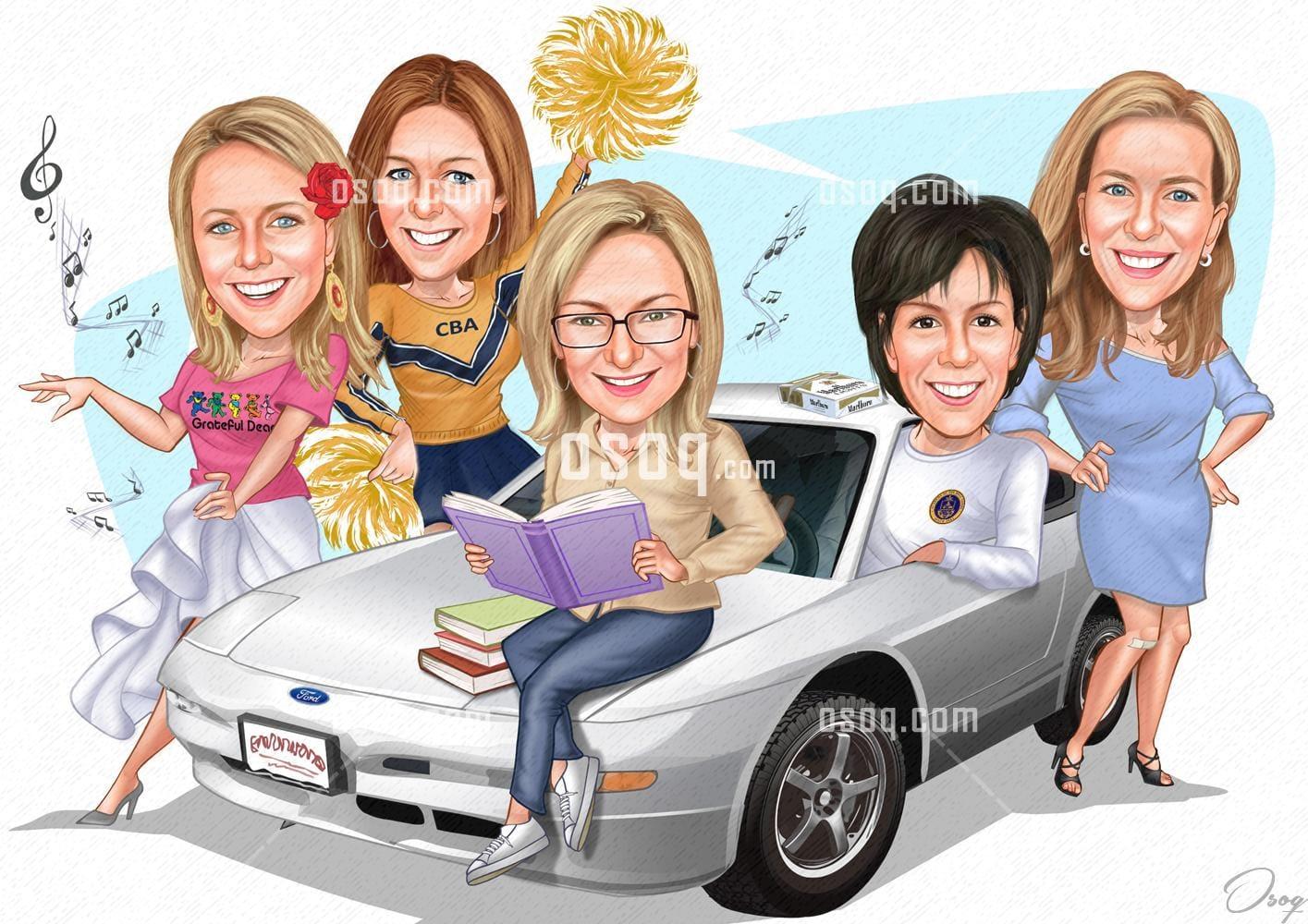 Family cartoon portrait 20
