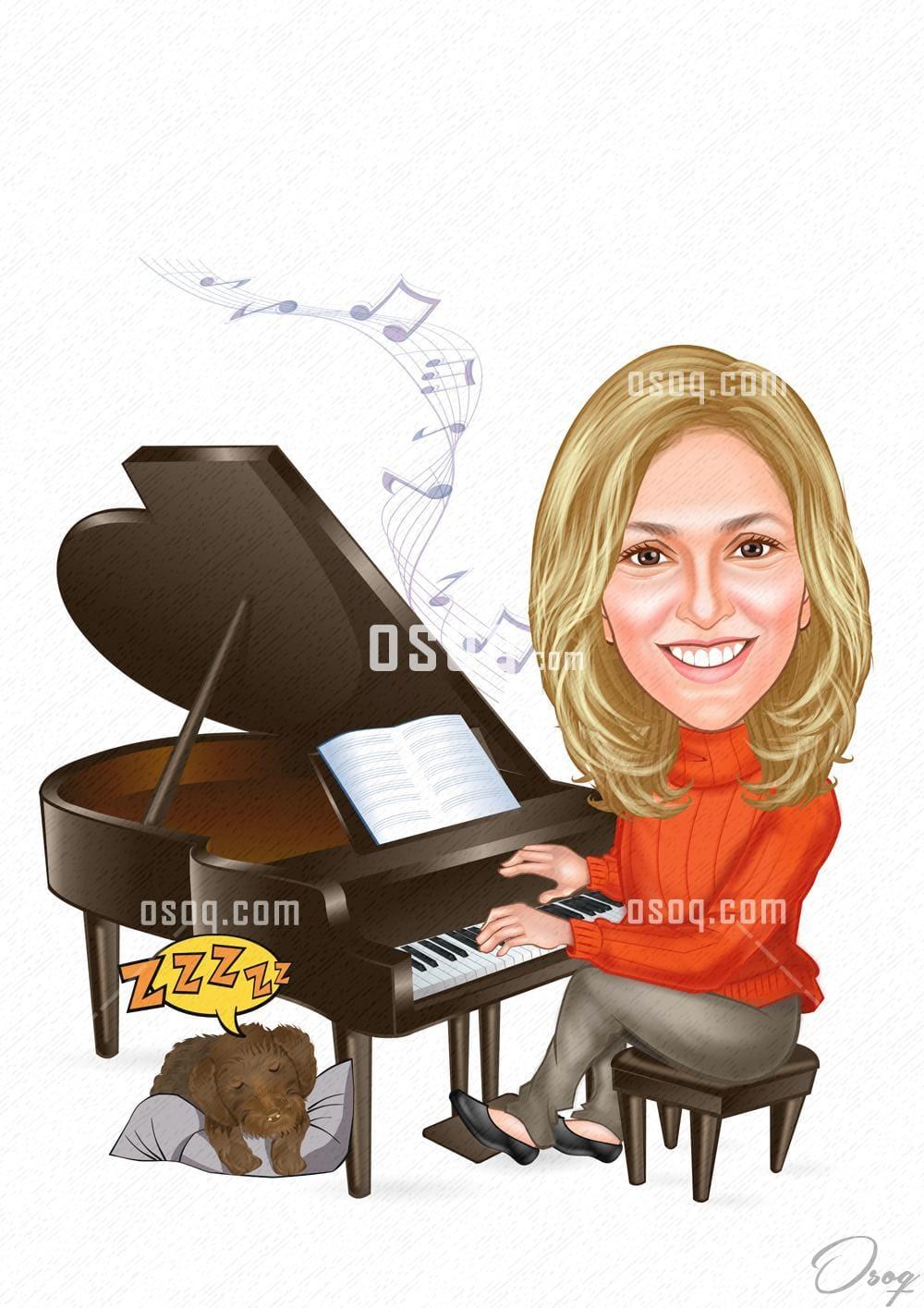 Female cartoon caricature 01