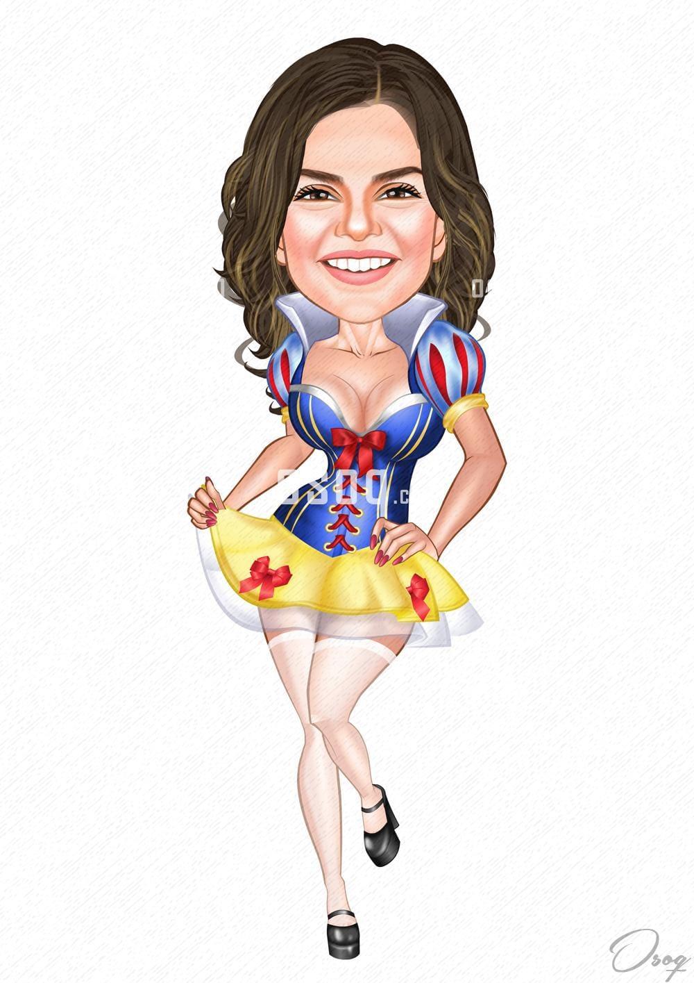 Female cartoon caricature 03