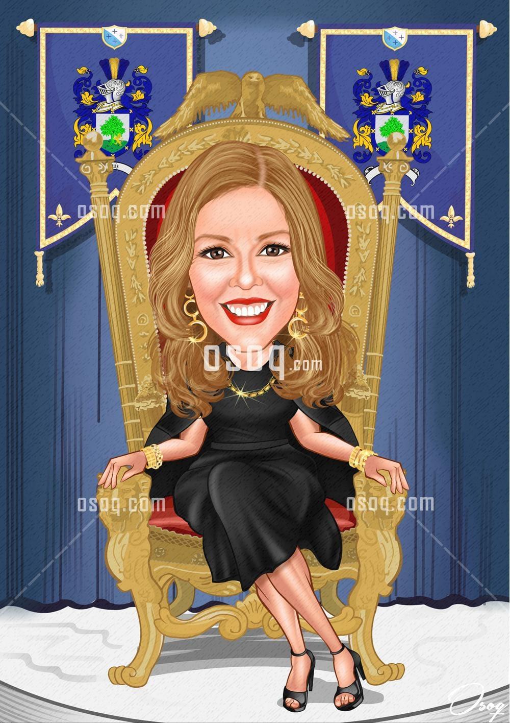 Female cartoon caricature 04