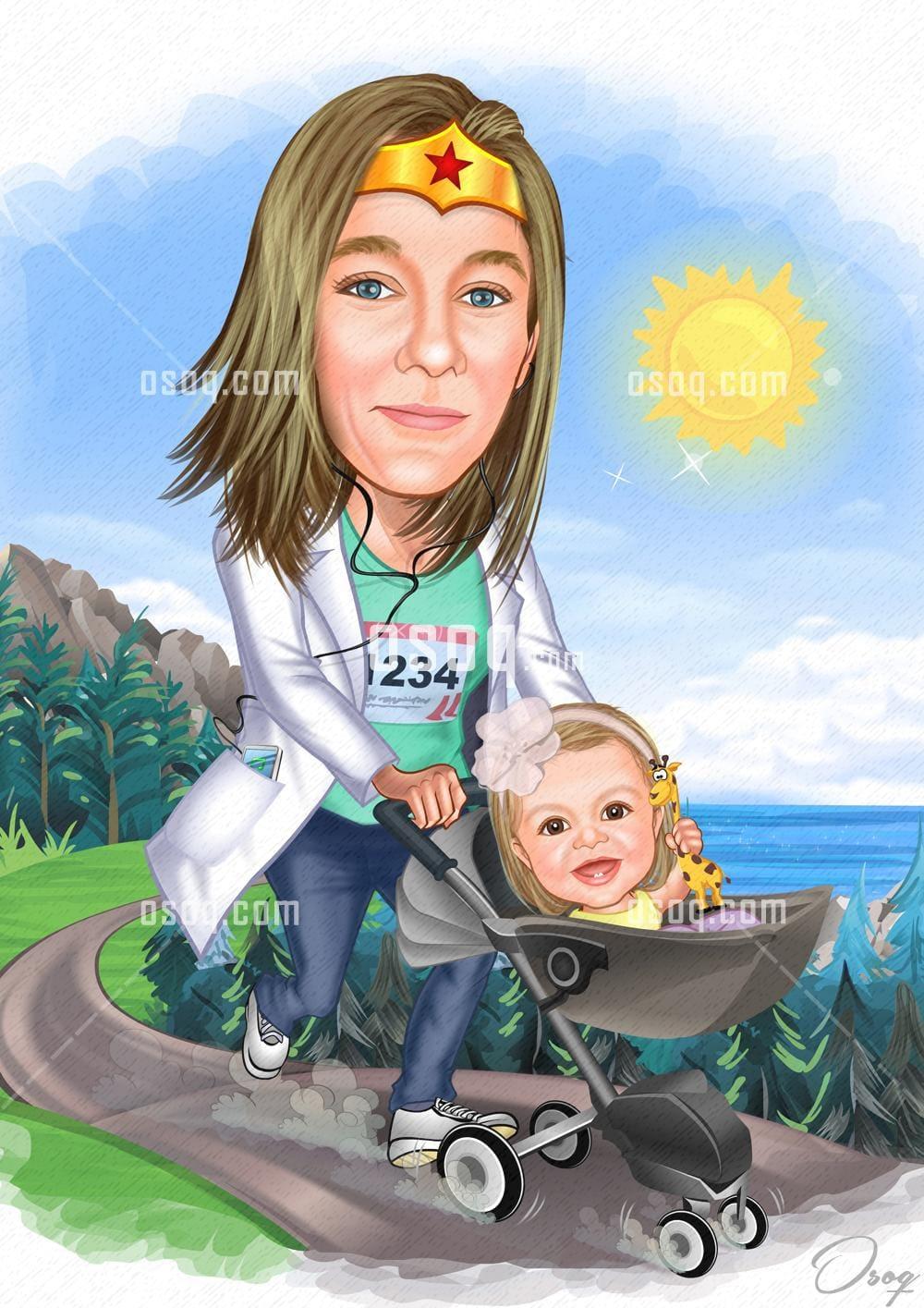 Female cartoon caricature 05