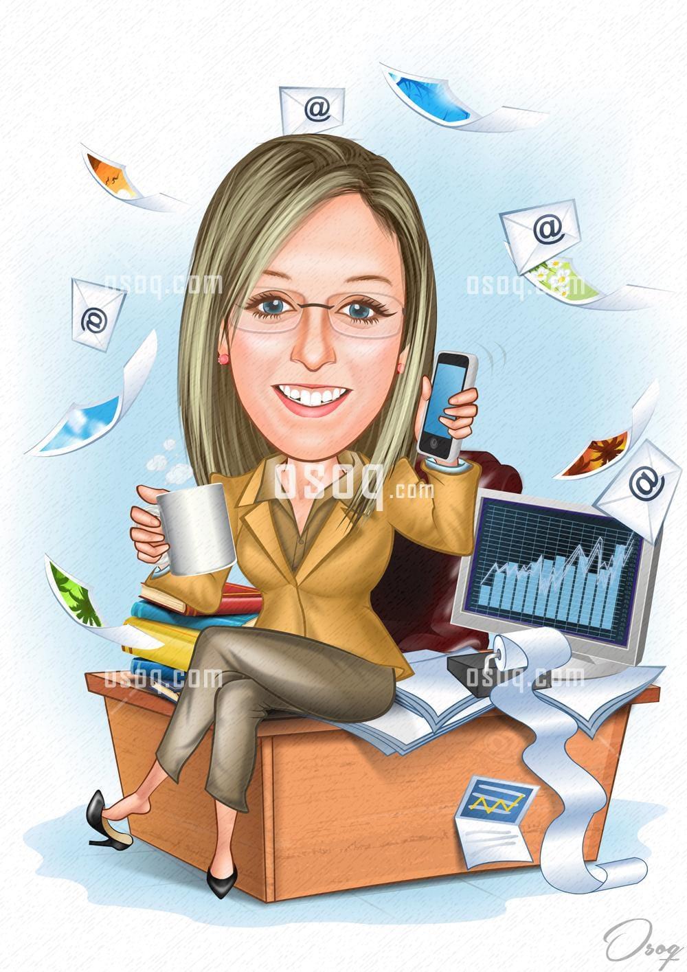 Female cartoon caricature 11