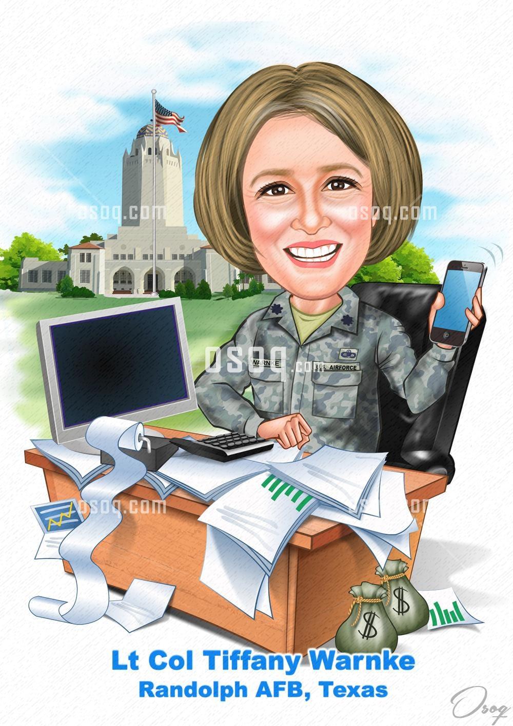 Female cartoon caricature 12