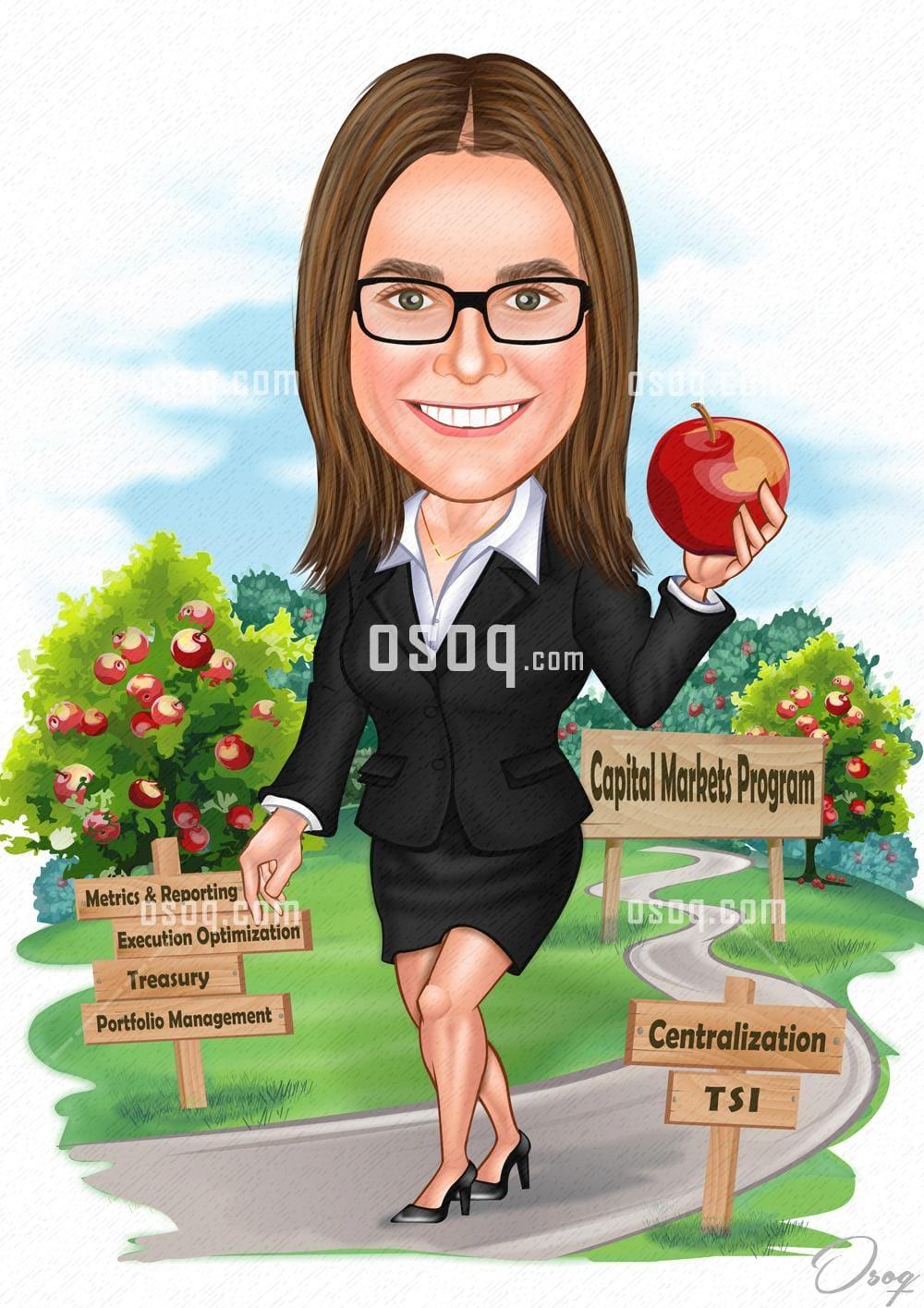 Female cartoon caricature 13