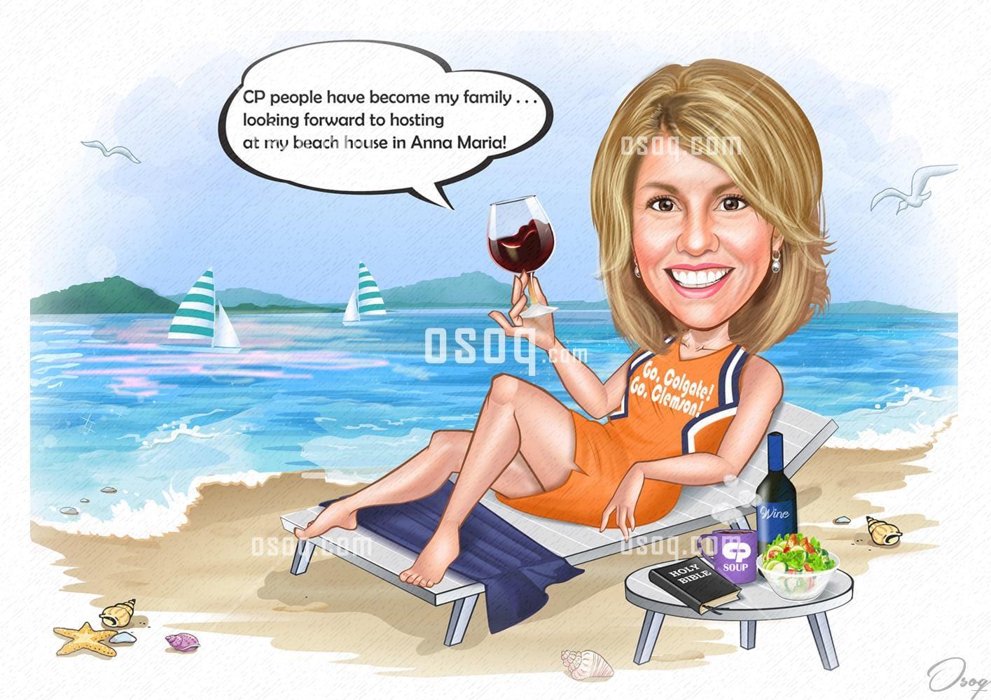 Female cartoon caricature 17