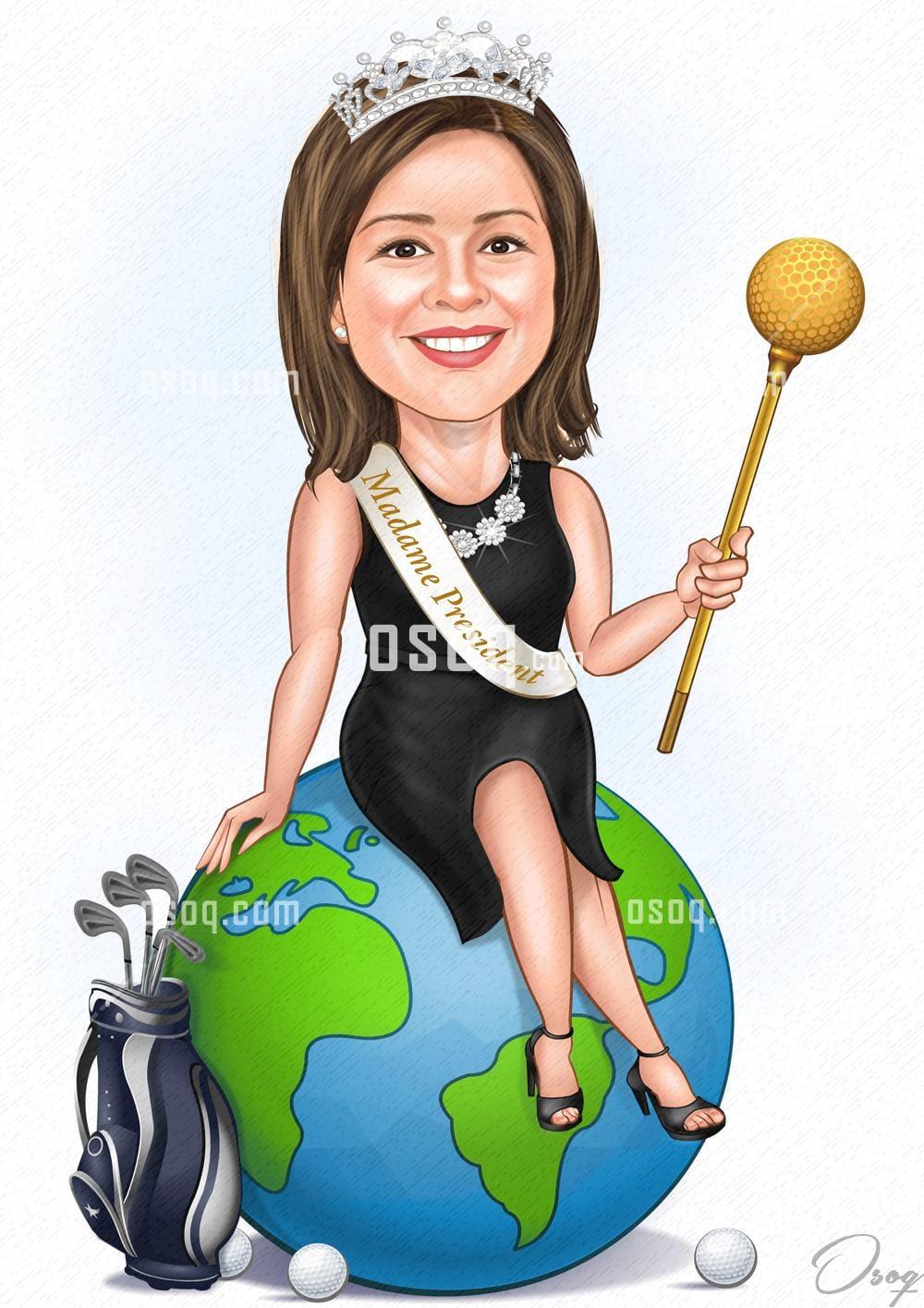 Female cartoon caricature 18