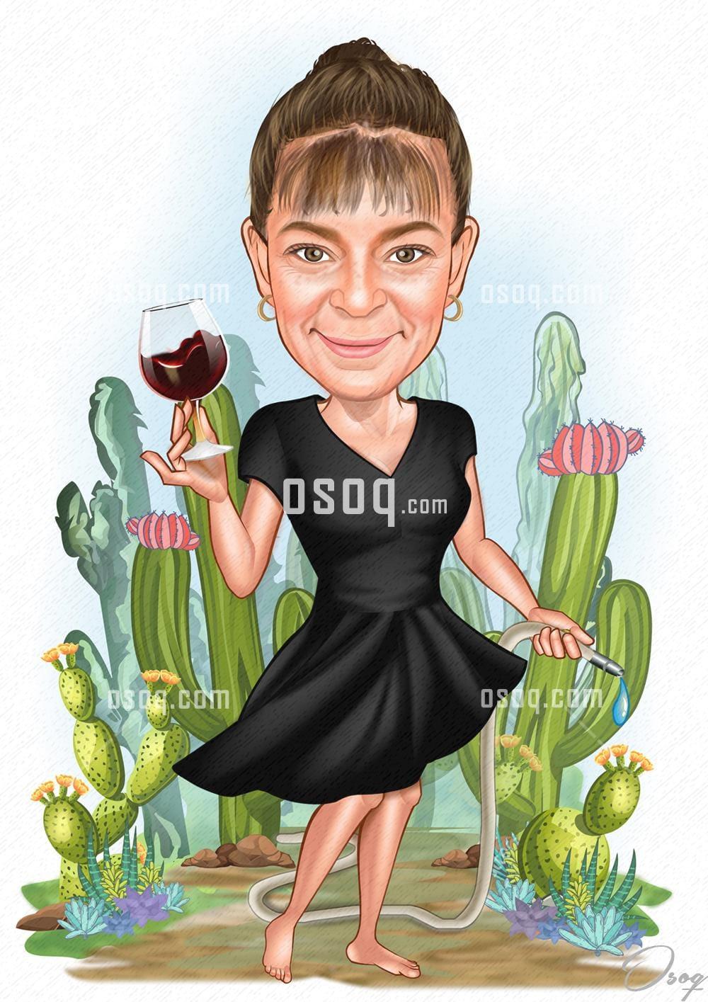 Female cartoon caricature 19