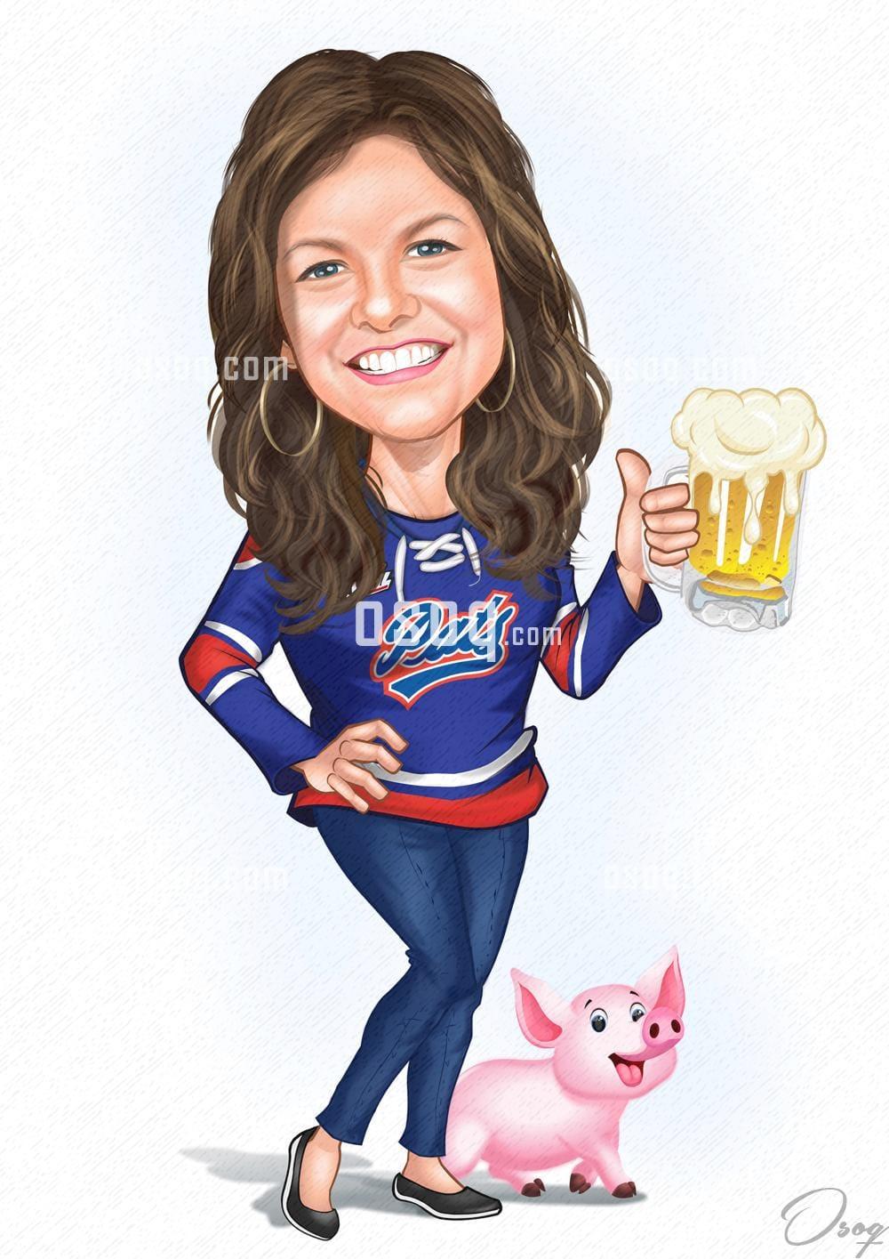 Female cartoon caricature 20