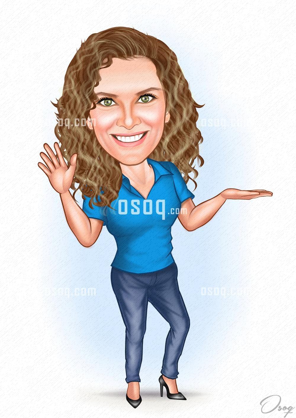 Girl cartoon caricature 02