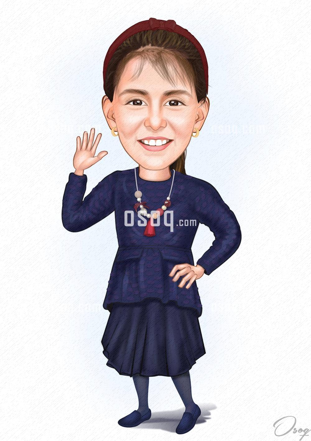 Girl cartoon caricature 04