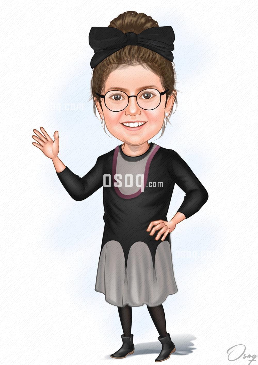 Girl cartoon caricature 07
