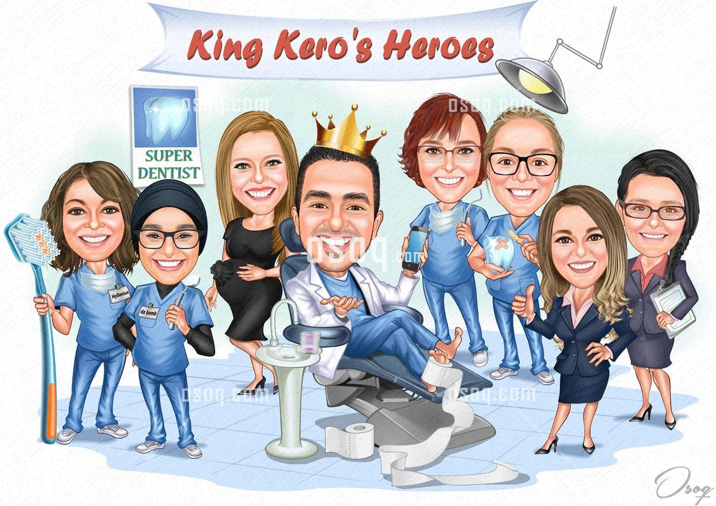 Group cartoon caricature 01