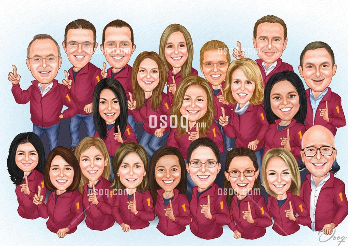 Group cartoon caricature 02