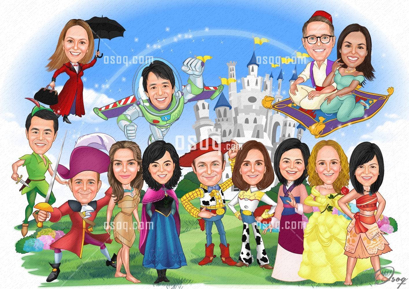 Group cartoon caricature 05
