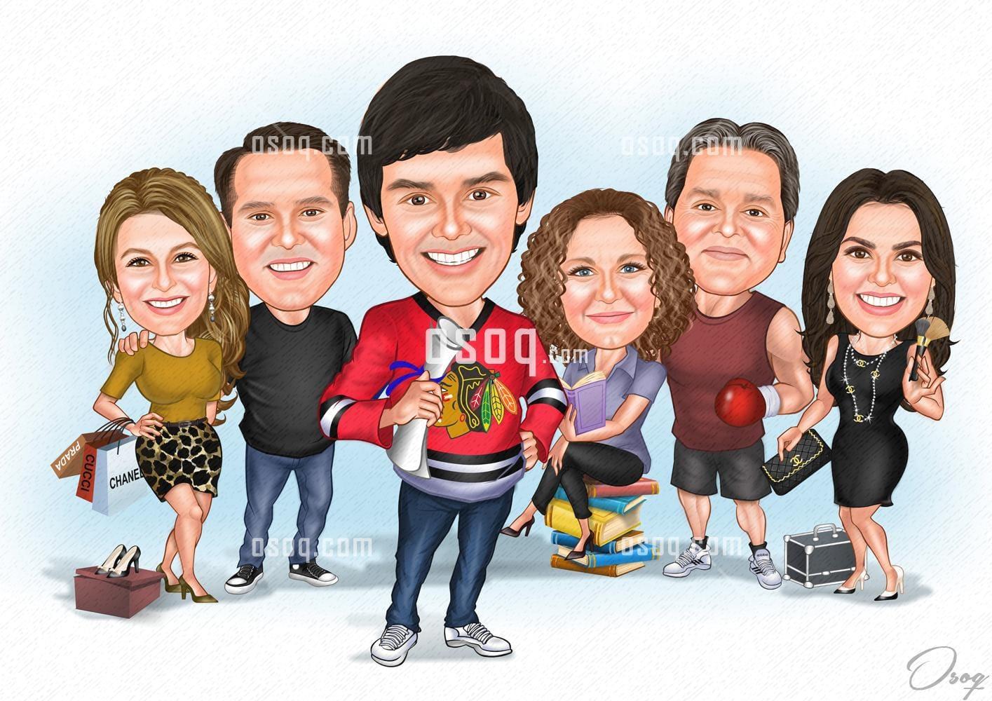 Group cartoon caricature 07