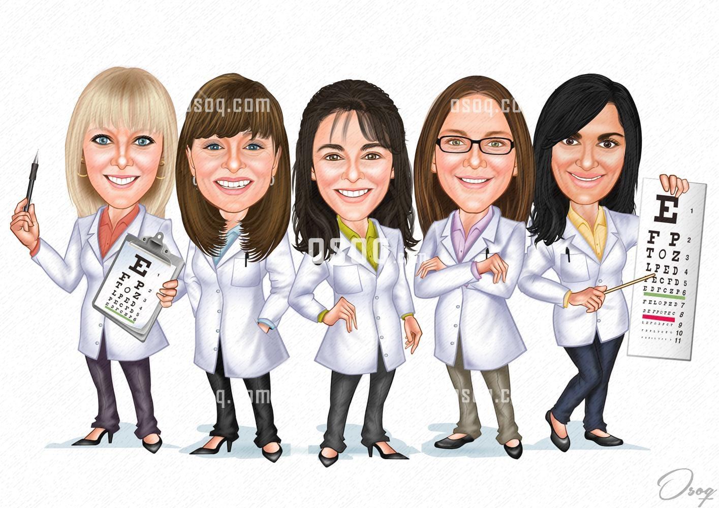 Group cartoon caricature 12