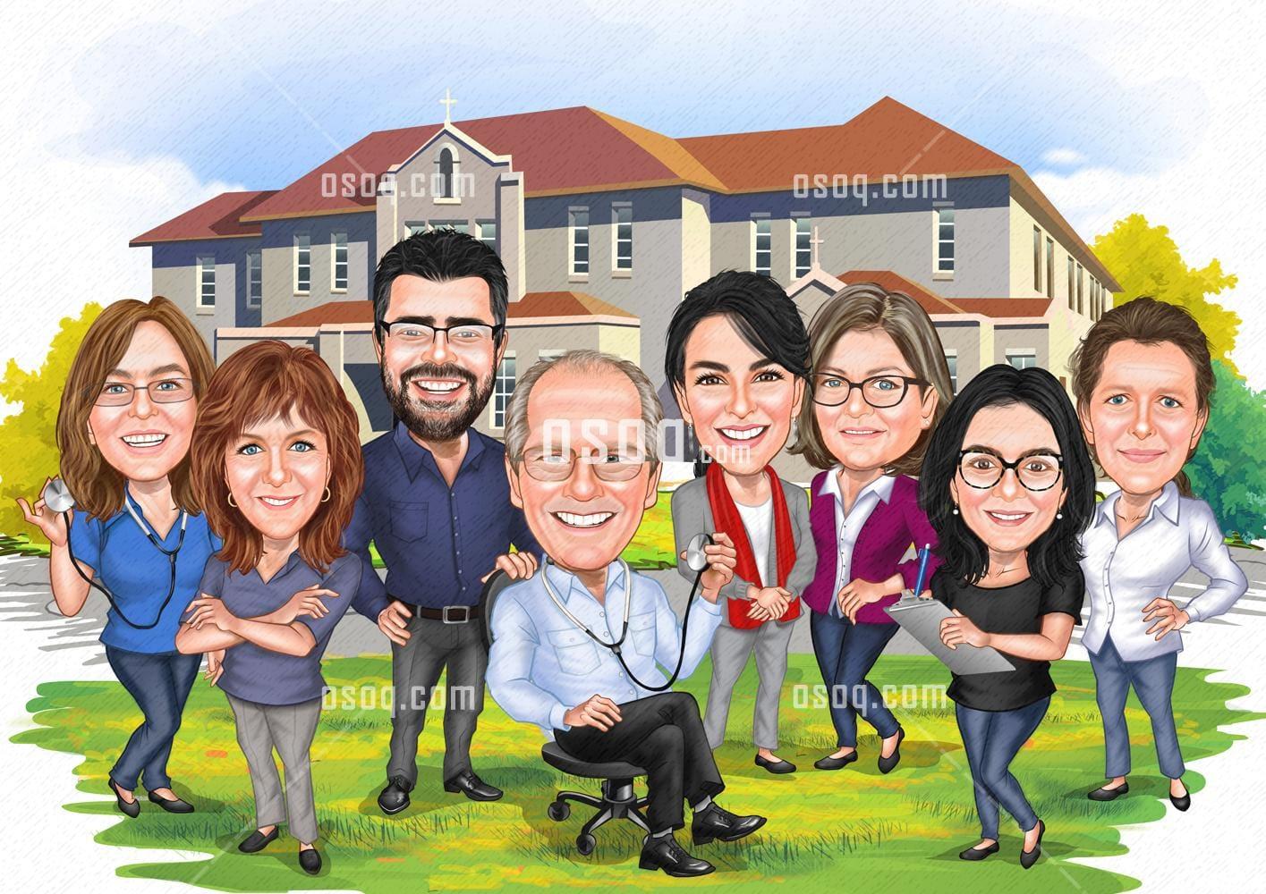 Group cartoon caricature 19