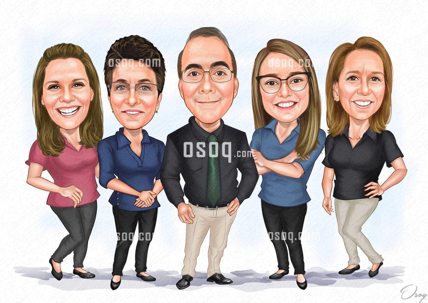 Group cartoon caricature 20