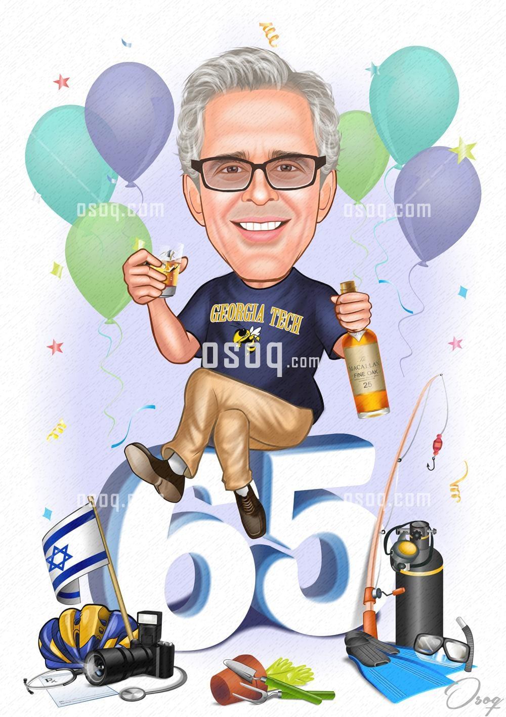 Happy birthday cartoon caricature 01