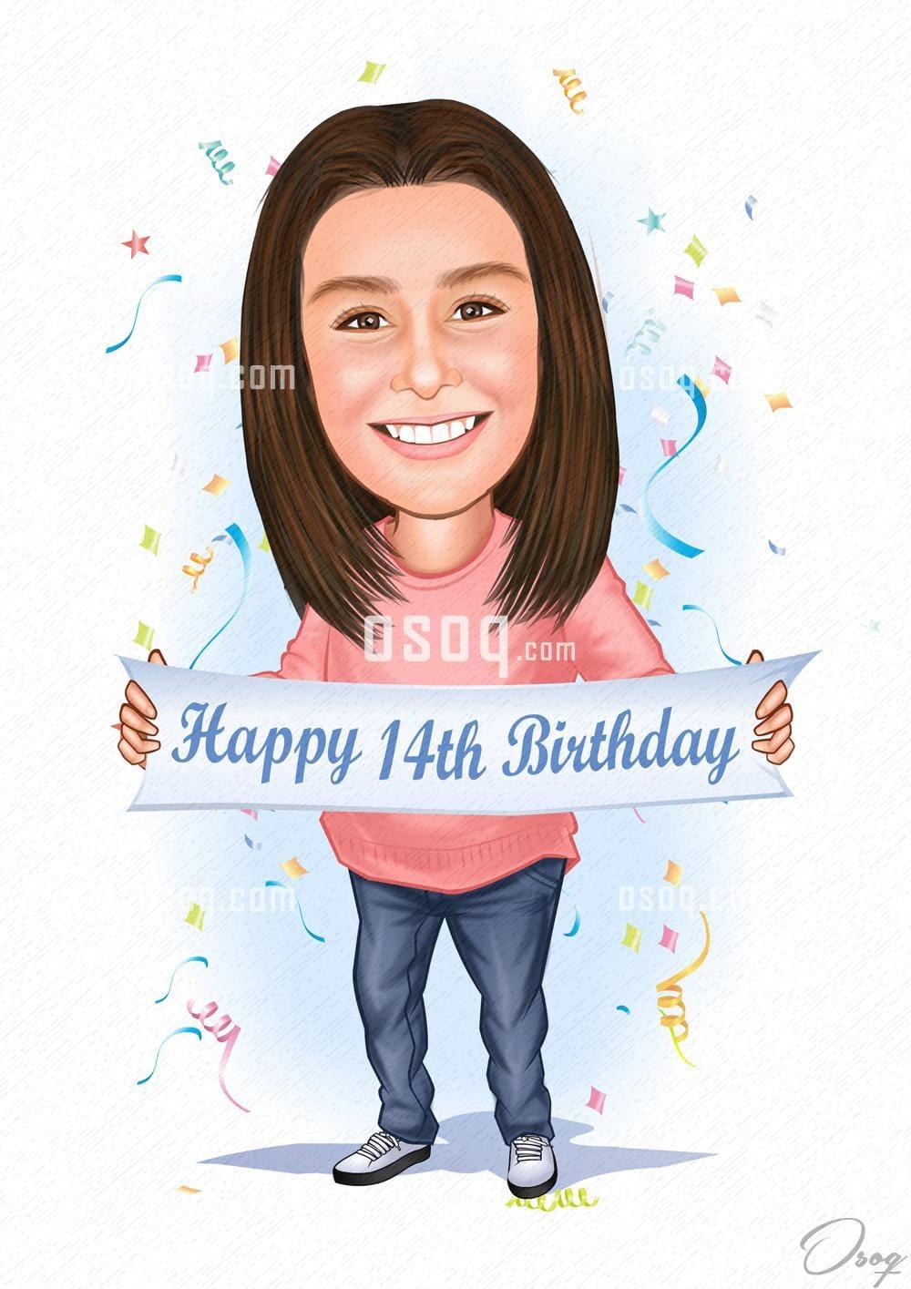 Happy birthday cartoon caricature 02